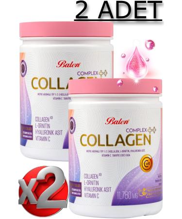 Balen 2 Pieces Collagen Complex Fruit Flavored Type 1 2 3 Collagen L-ornithine Hyaluronic Acid Vitamin C - Buy Online on GoSupps.com