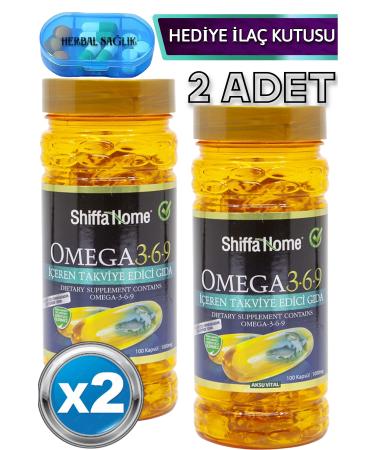 Shiffa Home 2 Pieces Omega 3-6-9 Fish Oil 100 Pieces Softgel