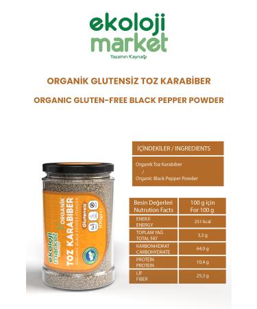 Ecology Market Organic Gluten-free Black Pepper Powder 100 gr - Buy Online on GoSupps.com