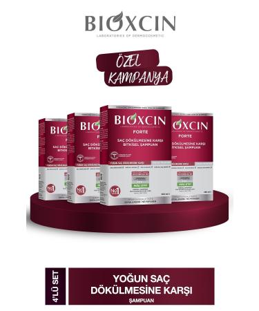 Bioxcin Forte Shampoo 4-Piece Opportunity Package 4 Pieces 300 ml Intensive Anti-Hair Loss Shampoo