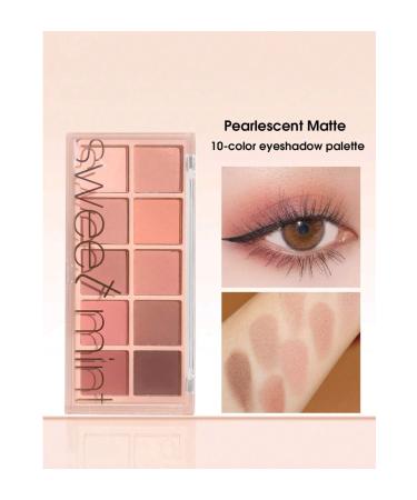 sweet mint 10-Color Matte Eyeshadow Palette 1Pc Highly Pigmented Waterproof Long-Wearing Eyeshadow
