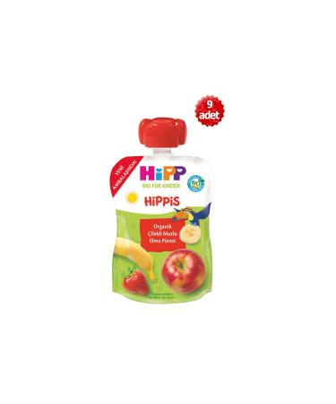 Hipp Organic X 9 Pieces Strawberry Banana Apple Puree 100gr