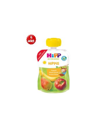 Hipp Organic X 6 Pieces Banana Apple Pear Puree 100gr