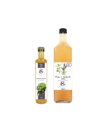 S heylaana Natural Artichoke Vinegar 500 Ml - Natural Melissa & Black Pepper Vinegar 1000 Ml