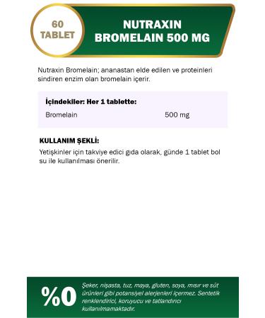 Nutraxin Bromelain 500 Mg 60 Tablets - Buy Online on GoSupps.com