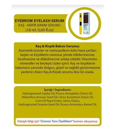 AIZEN COSMETIC Eyebrow Eyelash Care Oil Serum - General Care -18MI - Buy Online on GoSupps.com
