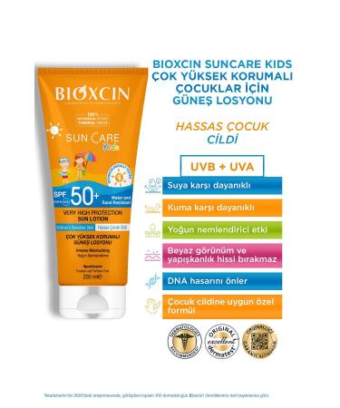 Bioxcin Sun Care Very High Protection Children's Sun Cream 50 Spf - (% 100 Botanical Active 200 ml) - Buy Online on GoSupps.com