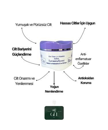 rosecity Lavender Cream Organic Aloe Vera Vitamin E