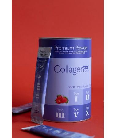 Collagen Forte Platinum Premium Collagen Powder 10g X 30 Sachet Biotin & Multivitamin Strawberry Flavored