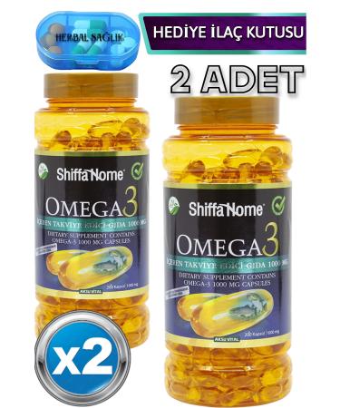 Shiffa Home 2 Pieces Omega 3 Fish Oil 200 Pieces 1000 mg Softgel