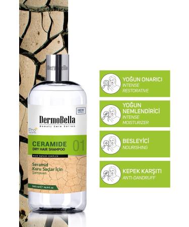 DERMOBELLA Ceramide Dry Hair Shampoo 500 ml - Buy Online on GoSupps.com