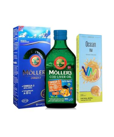Mollers Mollers Tutti Frutti Omega 3 Fish Oil 250 ml + Ocean Vitamin Mineral Syrup 150ml