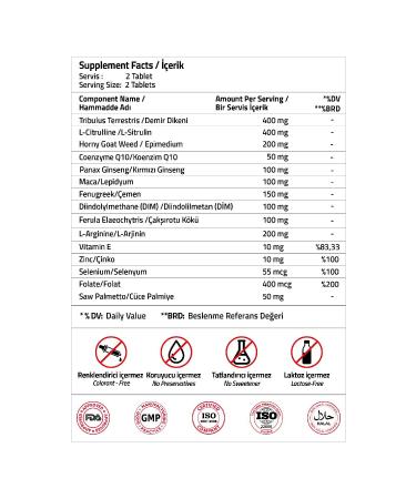 Validus Combo-men Tribulus L-arginine Maca 60 Tablets - Buy Online on GoSupps.com