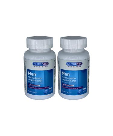 Nutrivita Nutrition Men Multivitamin Multimineral 2 x 90 Tablets Probiotic Saw Palmetto Ginseng Maca