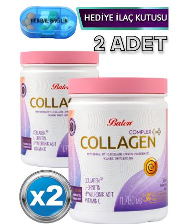 Balen 2 Pieces Collagen Complex Fruit Flavored Type 1 2 3 Collagen L-ornithine Hyaluronic Acid Vitamin C