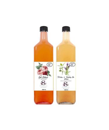 S heylaana Natural Rose Vinegar 1000 Ml - Natural Melissa & Black Pepper Vinegar 1000 Ml