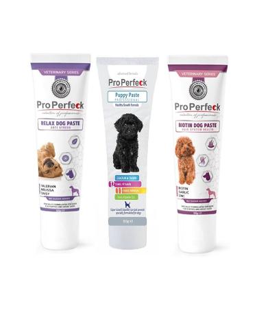 pro perfeck Relax Dog Paste 100 gr +puppy Dog Paste 100 gr + Biotin Dog Paste 100 gr