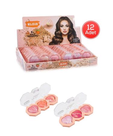 MUJGAN 12-Piece Peach Design Blush Set