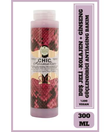 Nesti Dante Chic Animalier Shower Gel 300ml | Antiaging Care Booster | Collagen and Ginseng