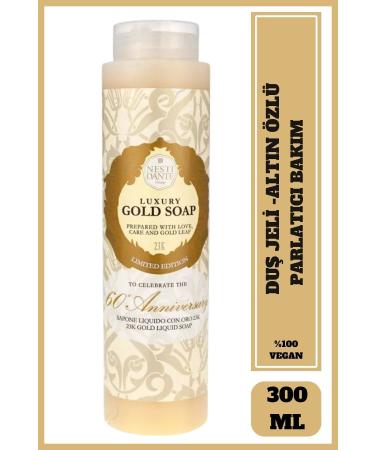Nesti Dante Luxury Gold Shower Gel 300ml | Moisturizing and Brightening | Gold Essence