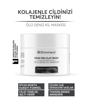 shimmera Collagen Dead Sea Clay Mask Blemish Acne and Blackhead Remover 150 gr