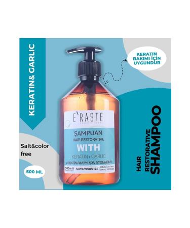 ERASTE KERATIN&GARLIC SHAMPOO 500ML - Buy Online on GoSupps.com