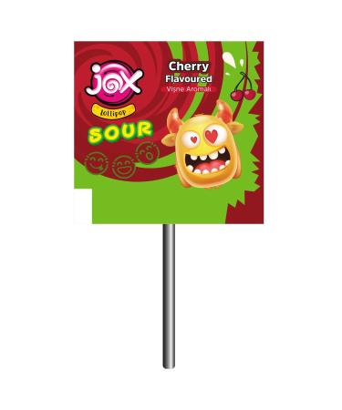 JOX Flat Embossed Face Expression Apple Lemon Peach Cherry Flavored Sour Flat Lollipop 6.2 Grx150 - Buy Online on GoSupps.com