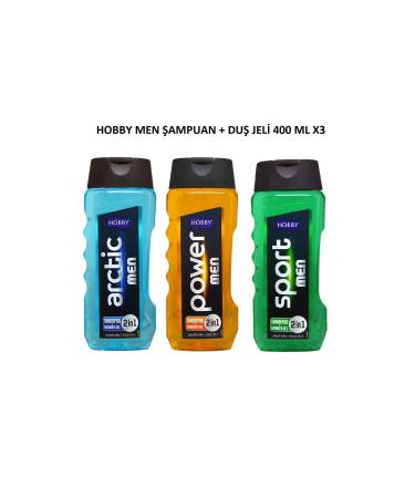 Hobby MEN SHOWER GEL + SHAMPOO 400 ML X3