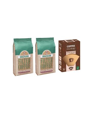 Mehmet Efendi Brazilian Filter Coffee 250 Gr X2 +coffee Filters Coffee Paper No:4