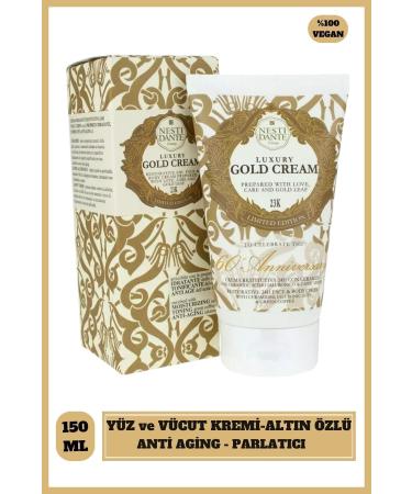 Nesti Dante Luxury Gold Face and Body Cream 150 ml | Antiaging and Brightening | Gold Essence
