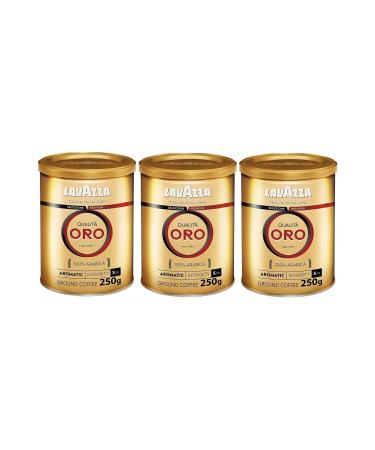LavAzza Qualita Oro Filter Coffee Canister Set of Three (250 GR x 3) Original