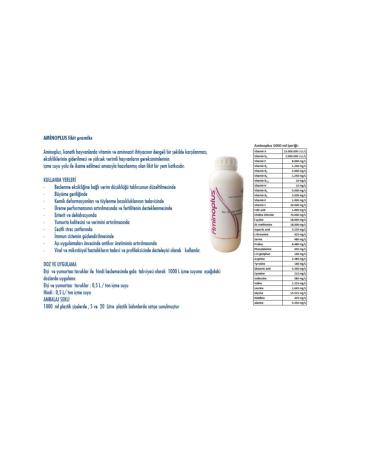 NEOFA Aminoplus 1 Liter Vitamins and Amino Acids for Poultry