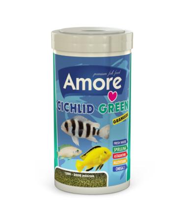 AMORE Cichlid Green Granules 1000ml Malawi American Tanganyika Cichlid Herbal Fish Food
