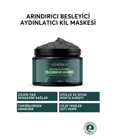 Sherka Collagen Dead Sea Clay Mask Blemish Acne and Blackhead Remover 150 gr