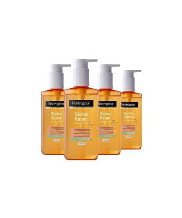 Neutrogena Visibly Clear Anti-Acne Oil-Free Facial Cleansing Gel 200 Ml X 4