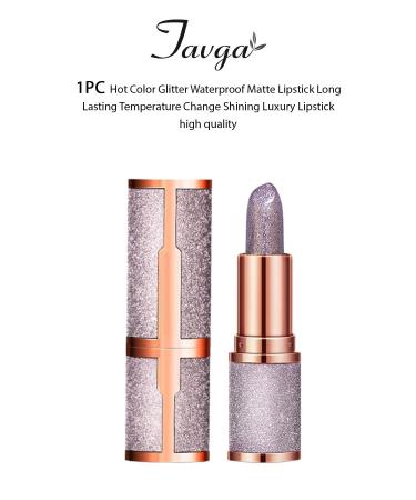 TAVGA Natural Purple Color Permanent Shiny Glitter Lipstick Glitter Waterproof Matte Luxury Lipstick - Buy Online on GoSupps.com