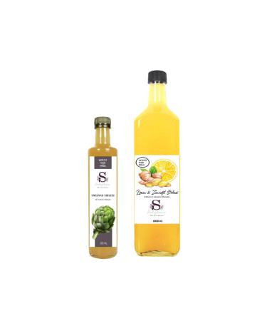 S heylaana Natural Artichoke Vinegar 500 Ml - Natural Lemon & Ginger Vinegar 1000 Ml