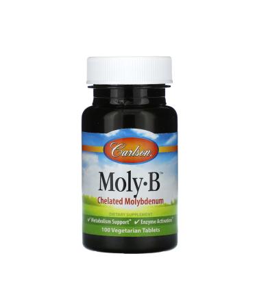 Carlson Moly B Chelated Molybdenum 100 Vegetarian Tablets