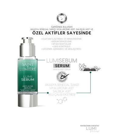 SAINT DE LUMIERE LUMISEBUM Anti-Acne Anti-Blackhead and Anti-Spot Sebum Balancing Mattifying and Moisturizing Serum 30ml - Buy Online on GoSupps.com