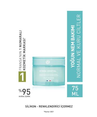 Yves Rocher INTENSIVE MOISTURIZING AND NOURISHING CREAM FOR DRY AND SENSITIVE SKIN - 75 ML D.CENTER530