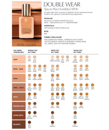 Estee Lauder Natural and Matte Finish - Double Wear Stay-in-place Foundation Spf 10 ( 3w2 Cashew ) - 30 ml - Buy Online on GoSupps.com