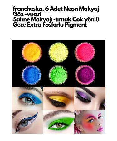 Francheska 6 Pieces Neon Makeup Eye-body Stage Makeup-nail Versatile Night Extra Phosphorescent Pigment