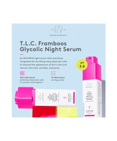 Drunk Elephant Tlc Framboos Glycolic Night Serum 50 ml - Buy Online on GoSupps.com