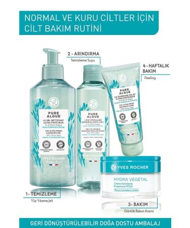 Yves Rocher Pure Algue Prebiotic Facial Peeling for Normal and Dry Skin - 75 ml / La Roche Posay Gel Gift - Buy Online on GoSupps.com