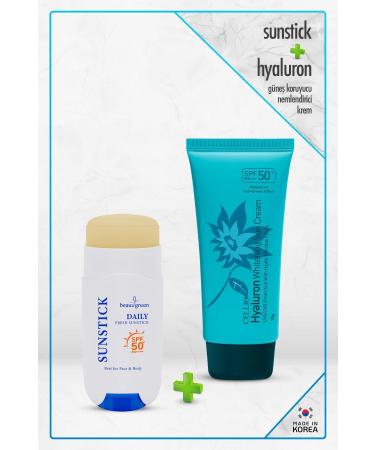 DR. CELLIO 2-pack Sun Cream Sunstick + Hyaluron Sunscreen Moisturizing Cream Spf50 Pa Uva/uvb