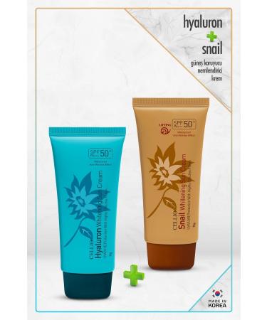DR. CELLIO 2-pack Sun Cream Sunscreen Moisturizing Cream with Hyaluron + Snail Spf50 Pa Uva/uvb