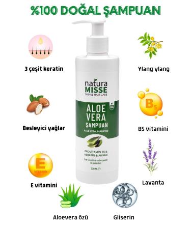 naturamisse 2 Pieces Aloe Vera Shampoo 660 ml Keratin Provitamin Ylang Oil Anti-Loss Strong Nourishing Hair - Buy Online on GoSupps.com