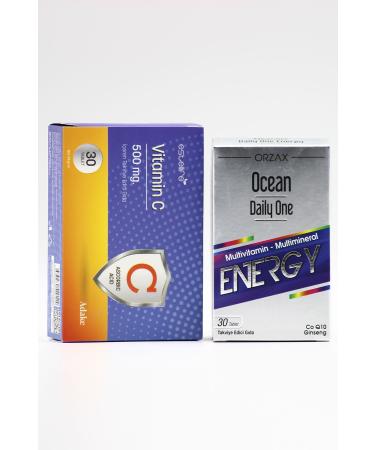 Orzax Ocean Daily One Energy - Perfect Support for Daily Energy | Estellife Vitamin C 500mg 30 TB