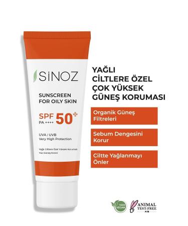 Sinoz Spf 50 Sebum Balancing Brightening High Protection Face Sun Cream 50 ml For Combination Oily Skin