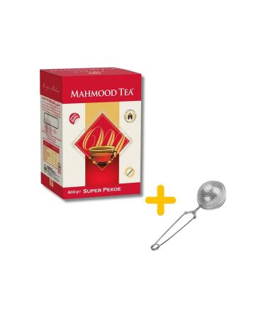 Mahmood Tea Ceylon Pekoe Loose Tea 800 gr and Sphere Design Silver Tea Strainer Bundle
